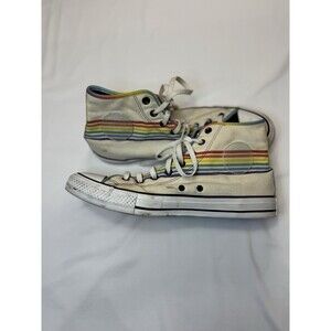 Converse Chuck Taylor All Star Hi Top Men 11.5 W 13.5 Pride White Rainbow LGBTQ